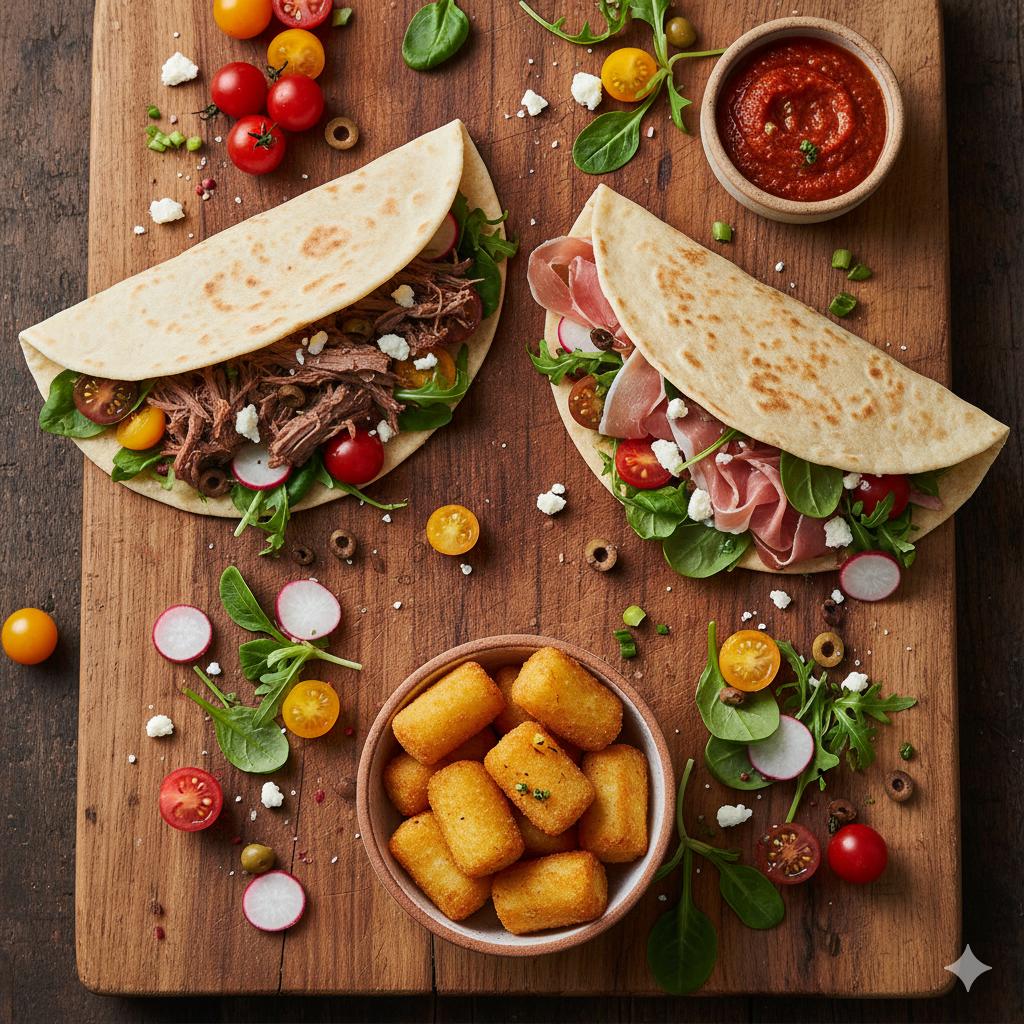 Piadina Jamón Serrano / Carne Mechada